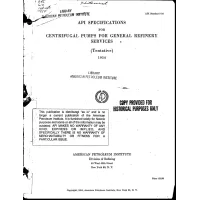 API Standard 610 First Edition 1954