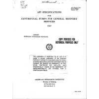 API Standard 610 Second Edition 1957