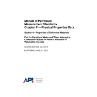 API MPMS Chapter 11.4.1 (R2023)