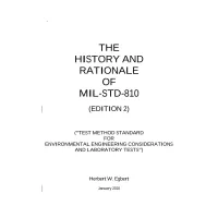 The History and Rationale of MIL-STD-810