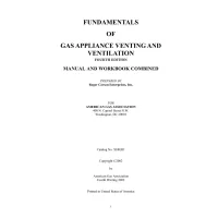 Fundamentals of Gas Appliance Venting & Ventilation, Combined Manual & Workbook