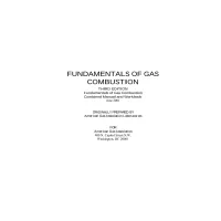 Fundamentals of Gas Combustion - Combined Manual & Workbook