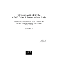 Companion Guide to the ASME Boiler & Pressure Vessel Code, Third Edition-Volume 3