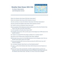 Frequently Asked Questions (FAQ) for Weather Data Viewer 2021 - Enterprise License